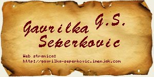 Gavrilka Šeperković vizit kartica